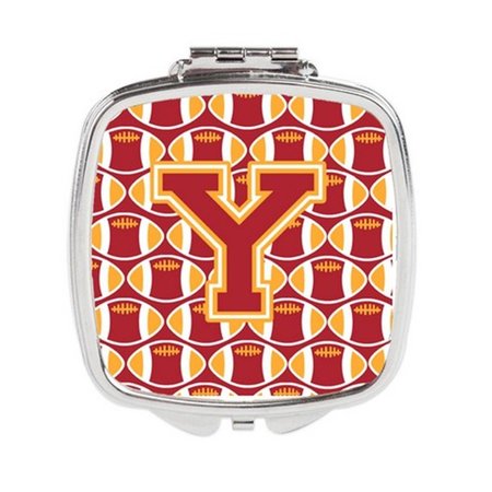 CAROLINES TREASURES Letter Y Football Cardinal and Gold Compact Mirror CJ1070-YSCM